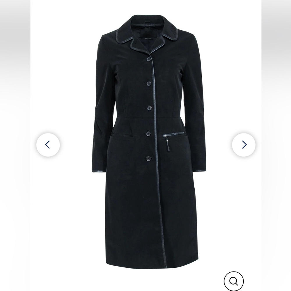 Vintage prada black trench jacket with leather trim - Picture 3 of 12